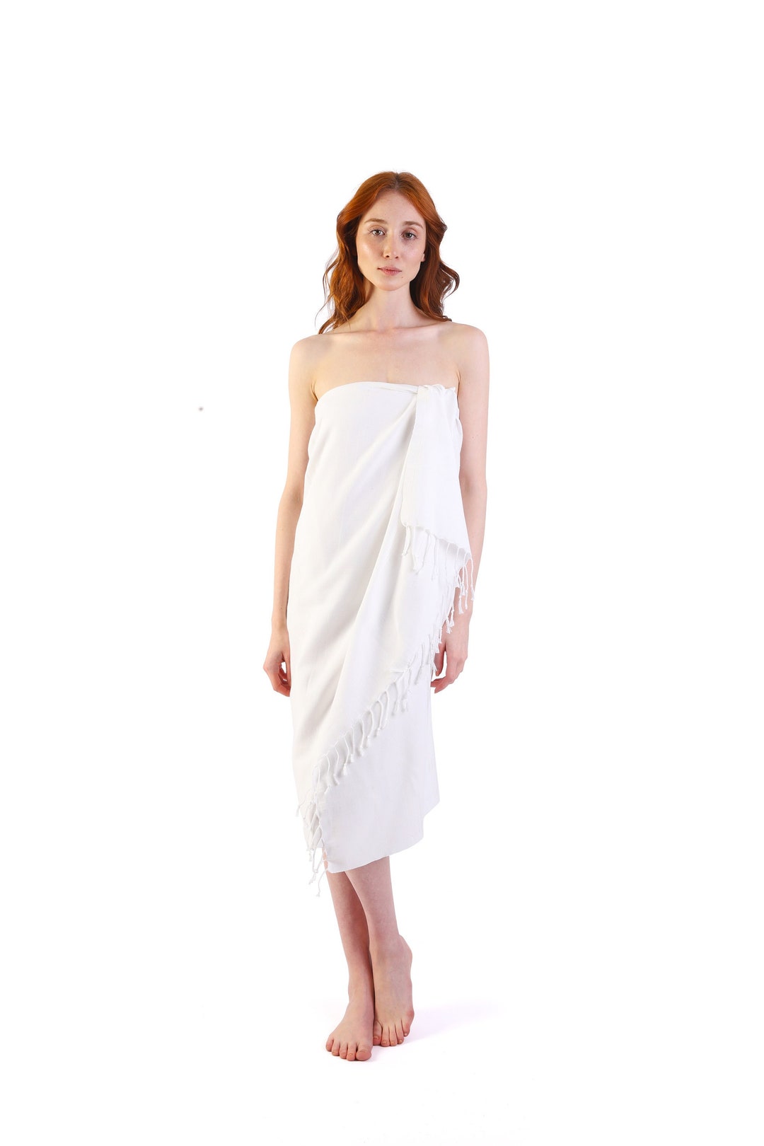 White Turkish Cotton Beach Towel, Beach Wrap, Beach Cover Up ...