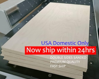 Baltic Birch 1/8 Plywood Sheets for Glowforge laser cutting, CNC, Wood working/ Excellent Quality/ Polished/ Pack of 20