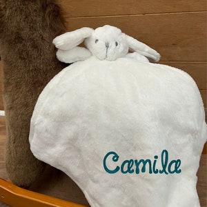 Custom baby lovey | faux fur lovey | personalized animal lovey for babies | Embroidered baby gift | baby shower gift list | lovey blanket