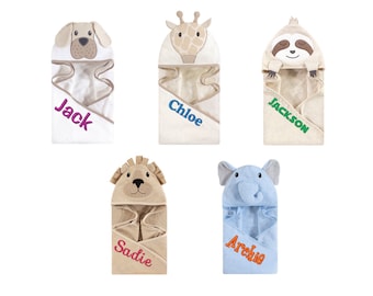 Personalisiertes Baby Kapuzenhandtuch | Baby-Dusche-Geschenk | Baby Mädchen Badetuch | besticktes Baby Strandtuch | personalisiertes Baby Kapuzenhandtuch mit Namen