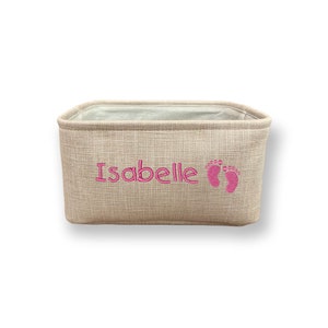 Custom Baby Basket | baby shower gift basket | embroidered kids storage basket | baby toy basket | baby storage basket | kids toy basket