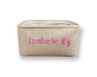 Custom Baby Basket | baby shower gift basket | embroidered kids storage basket | baby toy basket | baby storage basket | kids toy basket