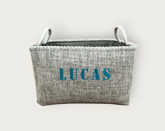 Custom Baby Basket | personalized baby shower gift | embroidered storage basket | diaper basket | soldier baby boy | military mom