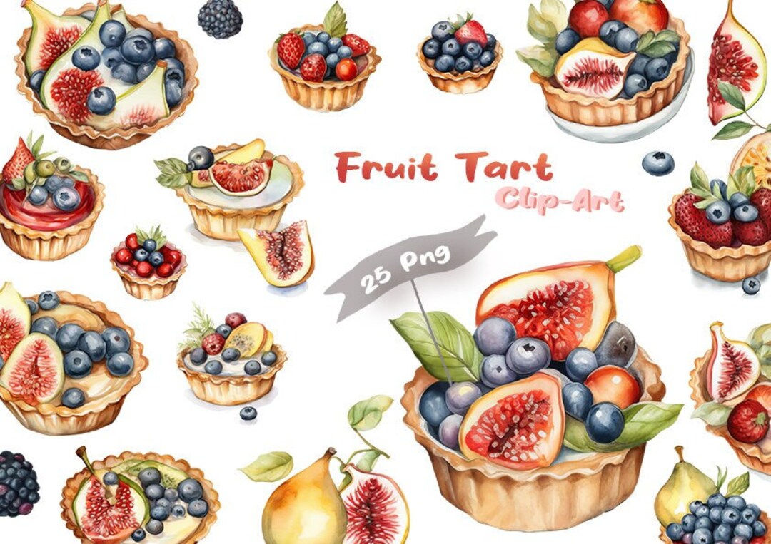 Fruit Tart Clipart Food Clipart Sweets Clipart Etsy