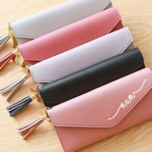 Custom wallet womens Monogrammed wallet for women clutch purse customised envelope purse clutch bridesmaid proposal mothers day