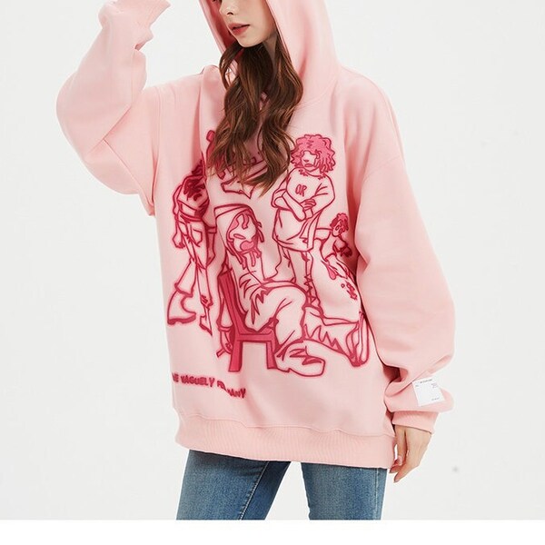 Pink Hoodie Anime Etsy