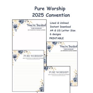 Pure Worship Convention Invitation, JW Letter Writing Jehovah&#39;s Witnesses JW Convention 2025 | Floral Prints