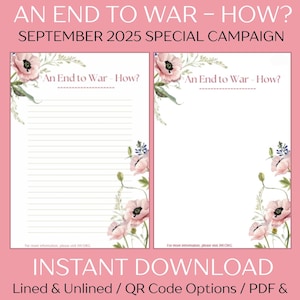 An End to War - How? / JW Letter Writing /  / Special Campaign Letter Writing Paper