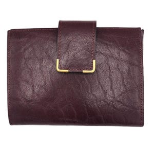 NUEVA Cartera Vintage JCPenney Prince Gardner de Cuero Borgoña con Cierre a Presión para Mujer
