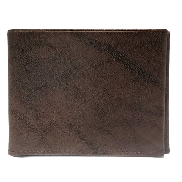 Vintage Amity Cowhide Split Dark Brown Men's Classic Leather Bifold Wallet