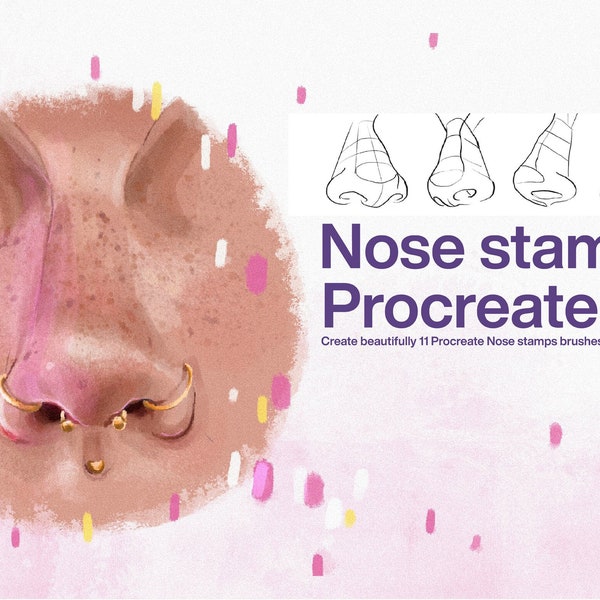 10 Nose Stamp Procreate | Procreate Nose Brushes | Nose Brush Set | Nose Templates For Artists | Procreate Nose Stamps