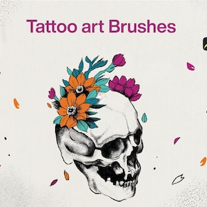 10 Pinceaux d’art de tatouage Procréer | encre Esquisse Linework Fine Liner Pinceaux Procréer Tatouage Pinceau Dotwork Stipple Ombrage Whipeshade