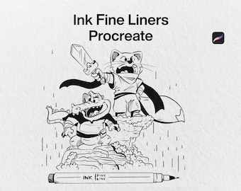 10 Ink Fine Liner Brushes Procreate | brush liner pen ink tattoo sketch inked line stipple dot draw drawing