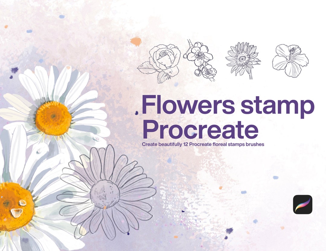 10 Procreate Flower Stamps | Procreate Flower Stamps Floral Procreate ...