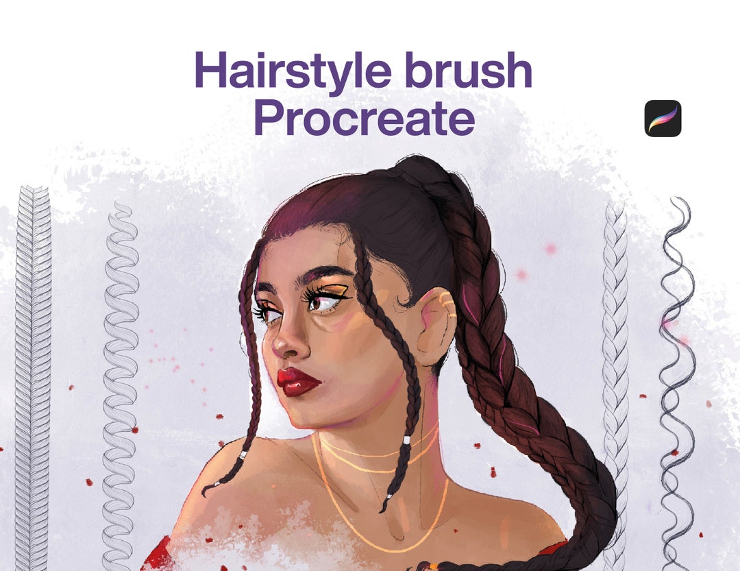 10 Hairstyle Brushes Procreate Hair Brush Beginners Brush Procreate