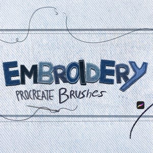 10 Embroidery Brushes Procreate | sewing brush, digital art, procreate brush pack, textured stitch brush for Procreate, embroidery