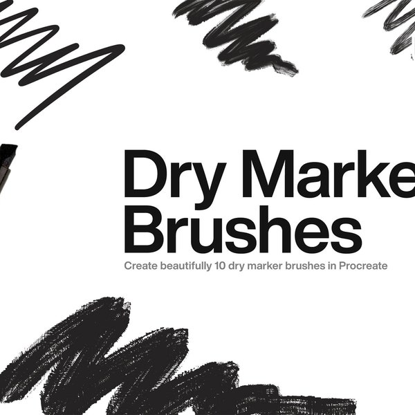 10 Procreate Dry Marker Brushes | Marker Procreate Brush, brush lettering, Brush Lettering, Procreate Brushes draw