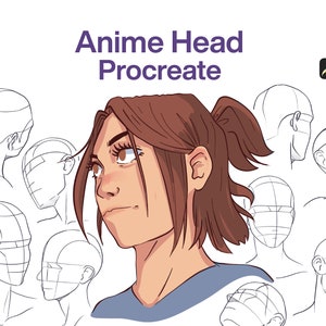 10 ANIME HEAD stamps Procreate | head Guide Stamps face brushes brush Procreate Brushes Stamps Guide, Procreate Stamps