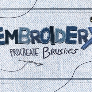10 Embroidery Brushes Procreate | sewing brush, digital art, procreate brush pack, textured stitch brush for Procreate, embroidery