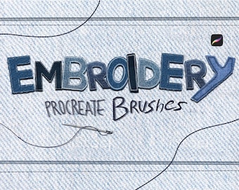 10 Stickpinsel Procreate | Nähpinsel, Digital Art, Procreate Brush Pack, Texturstichpinsel für Procreate, Stickerei