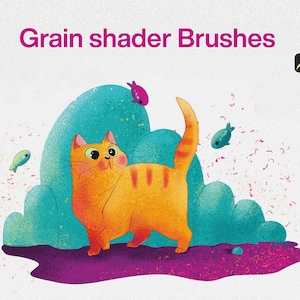 10 Grain Shader Brushes Procreate | fine line noise brush procreate shading shader diffusion grunge brushes crayon