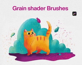 10 Grain Shader Brushes Procreate | fine line noise brush procreate shading shader diffusion grunge brushes crayon