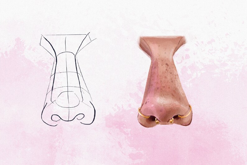 Procreate Nose 10 Nose Stamp Procreate | Procreate Nose Brushes | Nose Brush Set ...