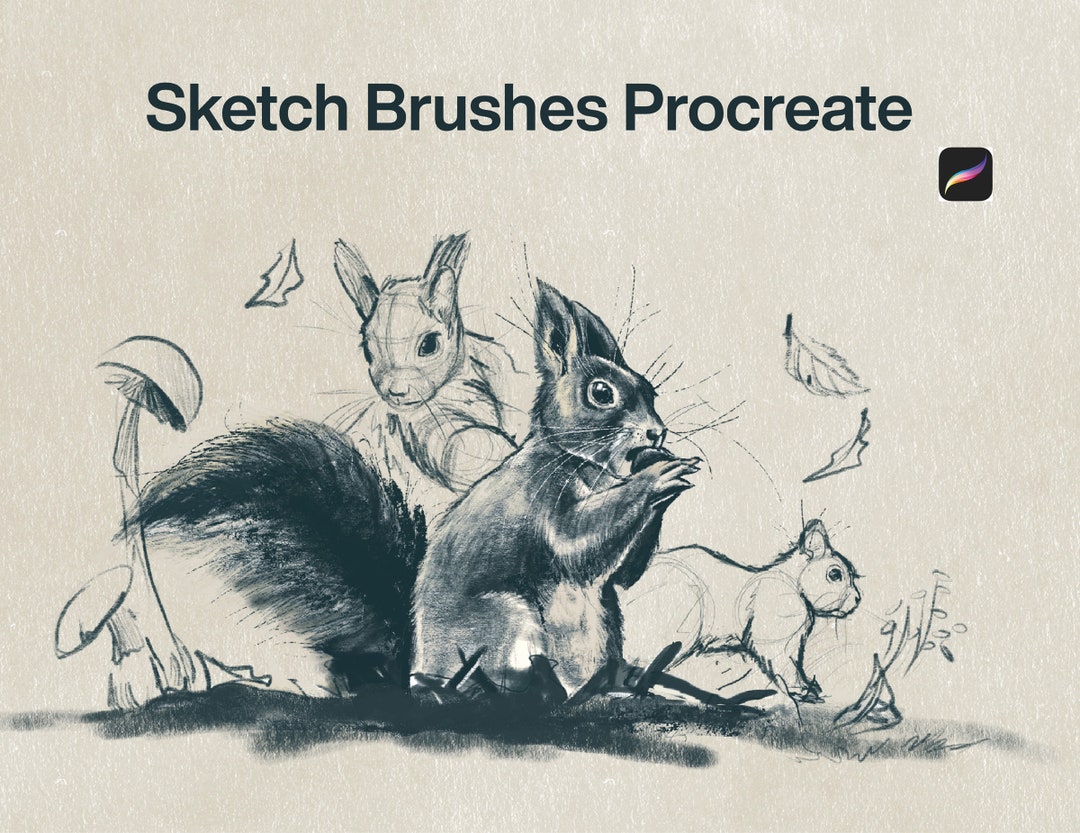 10 Sketch Brushes Procreate Pen Charcoal Brushes, Sketch Brushset