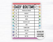 Editable Daily Routine Printable Daily Routine - Etsy