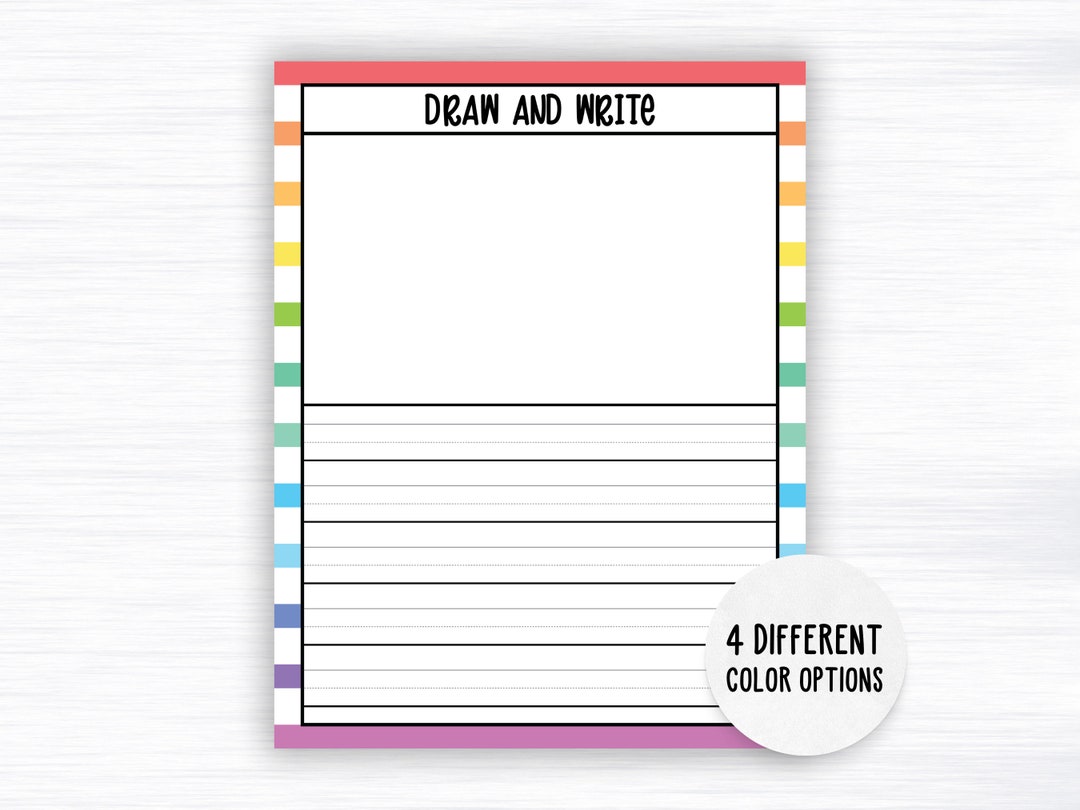 Printable Kids Story Paper, Children's Draw and Write Template, Kids Printable Kids Story Paper, Children's Draw and Write Template, Kids