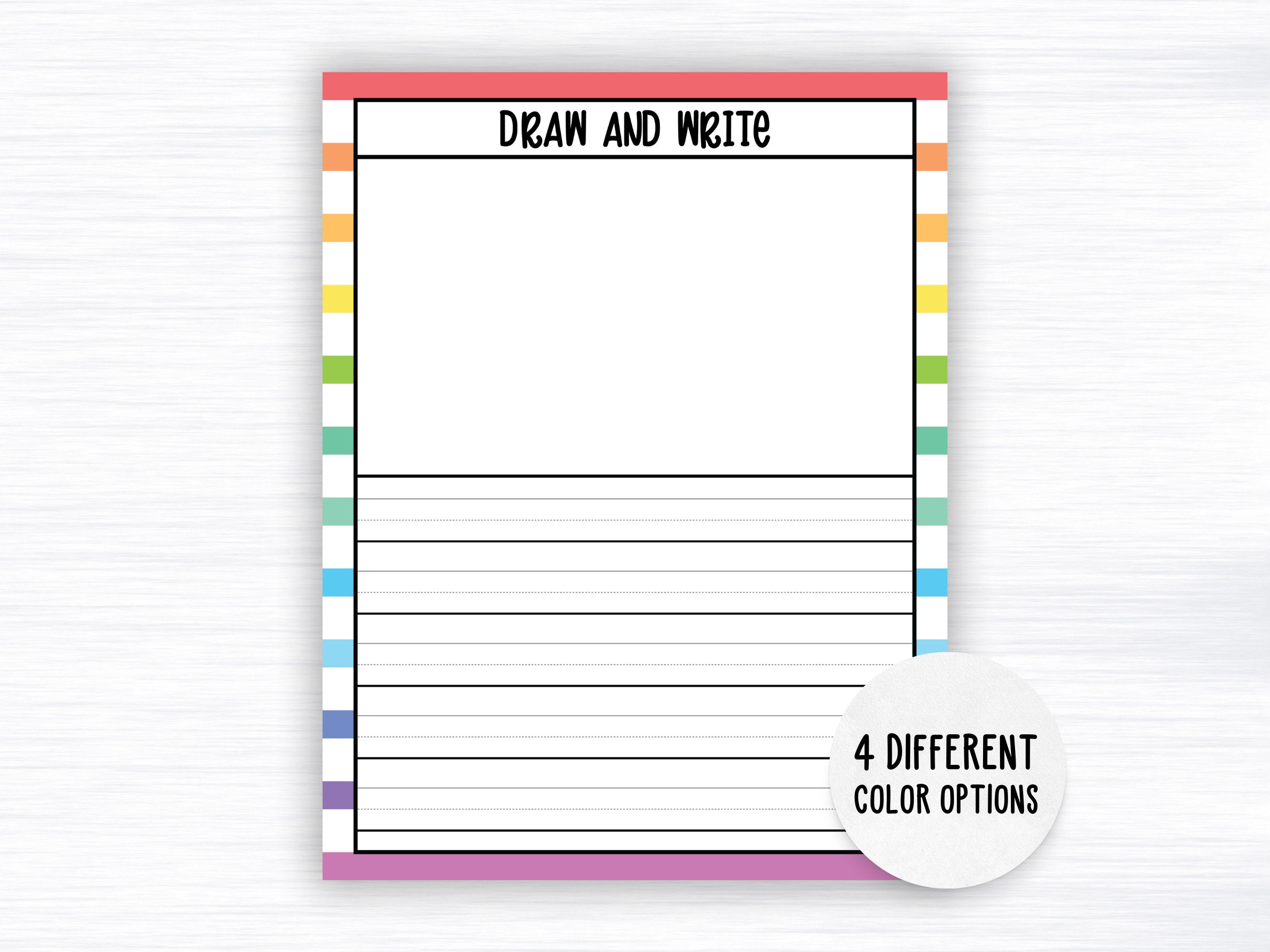 Printable Kids Story Paper, Children's Draw and Write Template, Kids ...