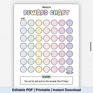 Printable Toddler Reward Chart, Kids Goal Tracker, Kids Sticker Chart, Routine & Behavior Goal Chart, Behavior Chart For Kids, Printable