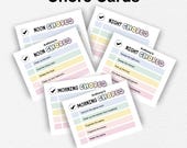 Chore Cards for Kids, Cleaning Cards, Daily Chores, Cleaning Schedule, Earn Allowance, Kids Chores, Chore Chart, Responsibility Printable