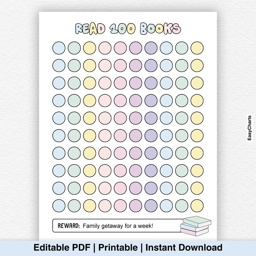 Reading Log Tracker, Book Reading Chart for Kids, Read 100 Books ...