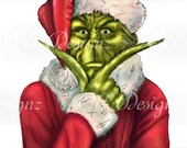 Grinch Santa PNG, Grinch Shirt, Christmas Sweater, Funny Christmas Shirt, Christmas Grinch, Digital Download PNG