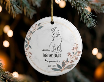Custom Golden Retriever Remembrance Ornament, Golden Retriever Memorial Ornament, Pet Loss Ornament, Dog Owner Keepsake