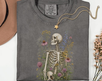 Spooky Botanical Tshirt, Dark Cottagecore Fall Crewneck, Witchy Vibes Shirt