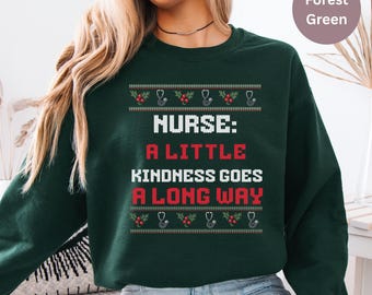 Nurse Ugly Christmas Sweater, Rn Christmas Sweatshirt, Nurse Crewneck, New Nurse Gift, Rn Graduation Gift