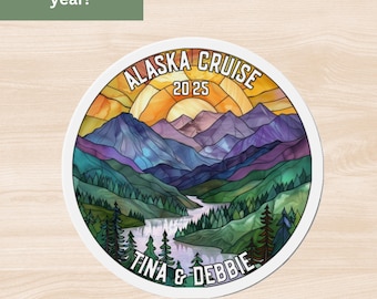 Personalized Alaska Cruise Door Magnet, Alaska Cruise Gift, Cruise Door Decor, Custom Alaska Cruise Door Sign Magnets