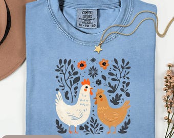 Comfort Colors Chicken Shirt, Homestead Chicken Sweatshirt, Chicken Lover Tshirt, Chicken Lover Gift, Chicken Gift for Her