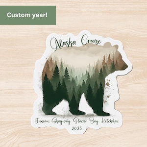 Personalized Bear Alaska Cruise Door Magnet, Alaska Cruise Gift, Cruise Door Decor, Custom Alaska Cruise Door Sign Magnets