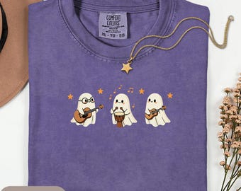 Comfort Colors Music Therapy Shirt, Cute Ghost Shirt, Halloween Music Therapy Shirt, Gift for Music Therapist, Music Therapy Gift