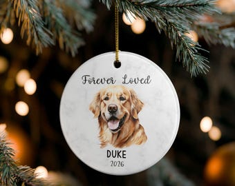 Custom Golden Retriever Remembrance Ornament, Golden Retriever Memorial Ornament, Pet Loss Ornament, Dog Owner Keepsake