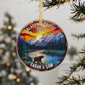 Custom Alaska Cruise Ornaments, Alaska Ornaments, Alaska Vacation Christmas Ornaments, Gift for Cruise