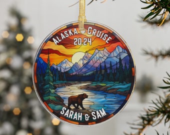 Custom Alaska Cruise Ornaments, Alaska Ornaments, Alaska Vacation Christmas Ornaments, Gift for Cruise