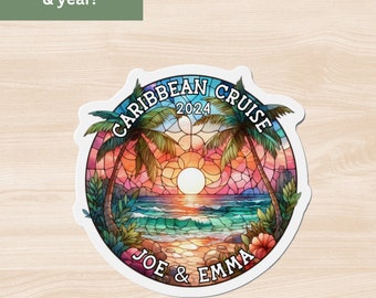 Personalized Caribbean Cruise Door Magnet, Caribbean Cruise Gift, Family Cruise Magnets, Custom Caribbean Cruise Door Sign Magnets