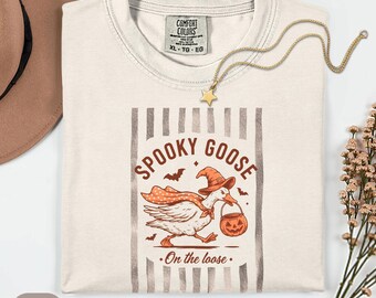 Comfort Colors Halloween Spooky Goose Shirt, Fall Silly Goose Tee, Goose Halloween TShirt