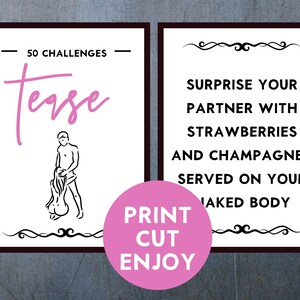 Regalo sexy de San Valentín: juegos sexuales, 50 retos de seducción, juego sexual romántico imprimible para parejas, juego para parejas imagen 3