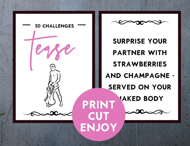 Regalo sexy de San Valentín: juegos sexuales, 50 retos de seducción, juego sexual romántico imprimible para parejas, juego para parejas imagen 3