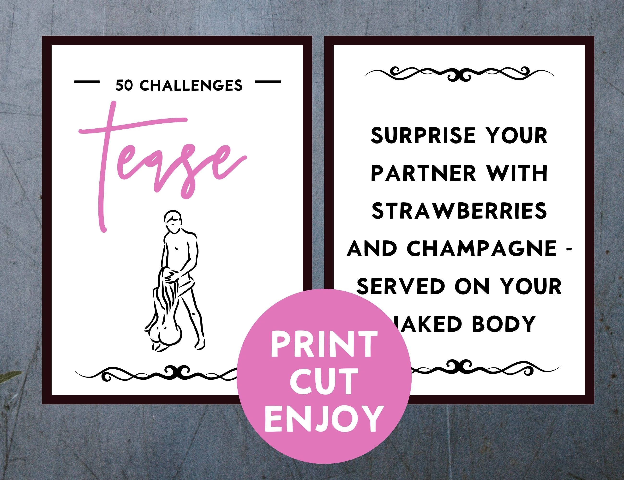 Valentine Sex Games, 50 Sex Tease Challenges, Romantic Printable Sex